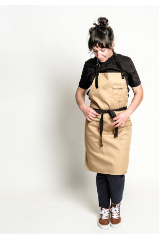 Beige apron w/ leather ARENA