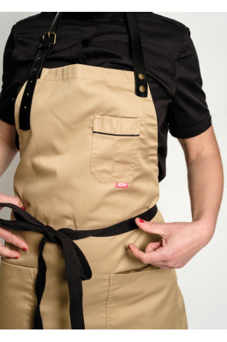 Beige apron w/ leather ARENA