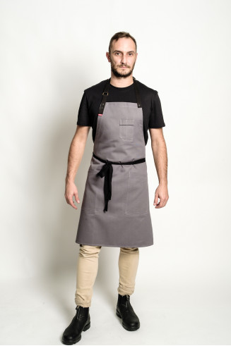 CLASSIC APRON - GREY & BLACK