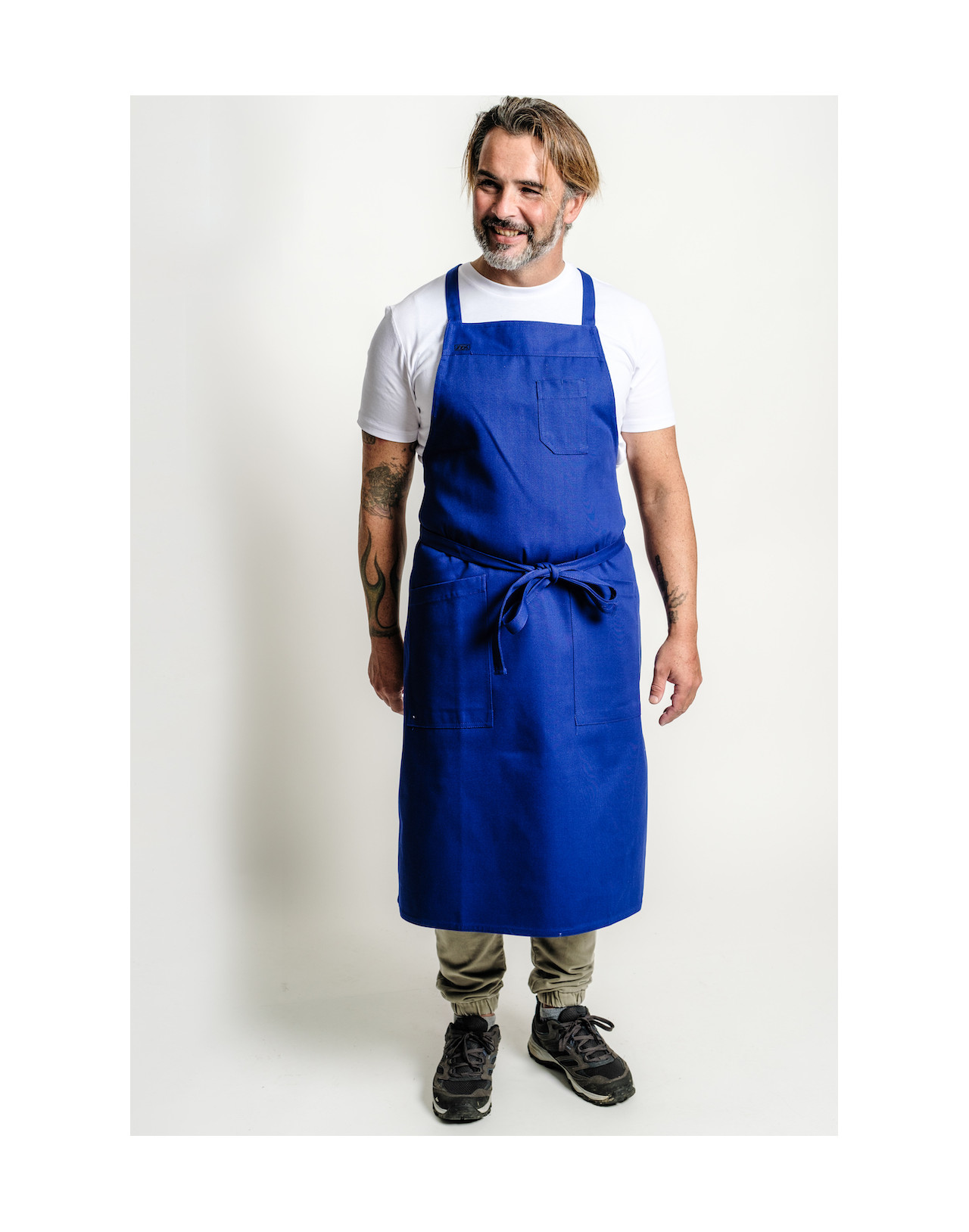 Tablier de cuisine professionnel Bleu, pour restaurant.