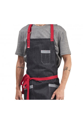 MAX RED - blue denim apron