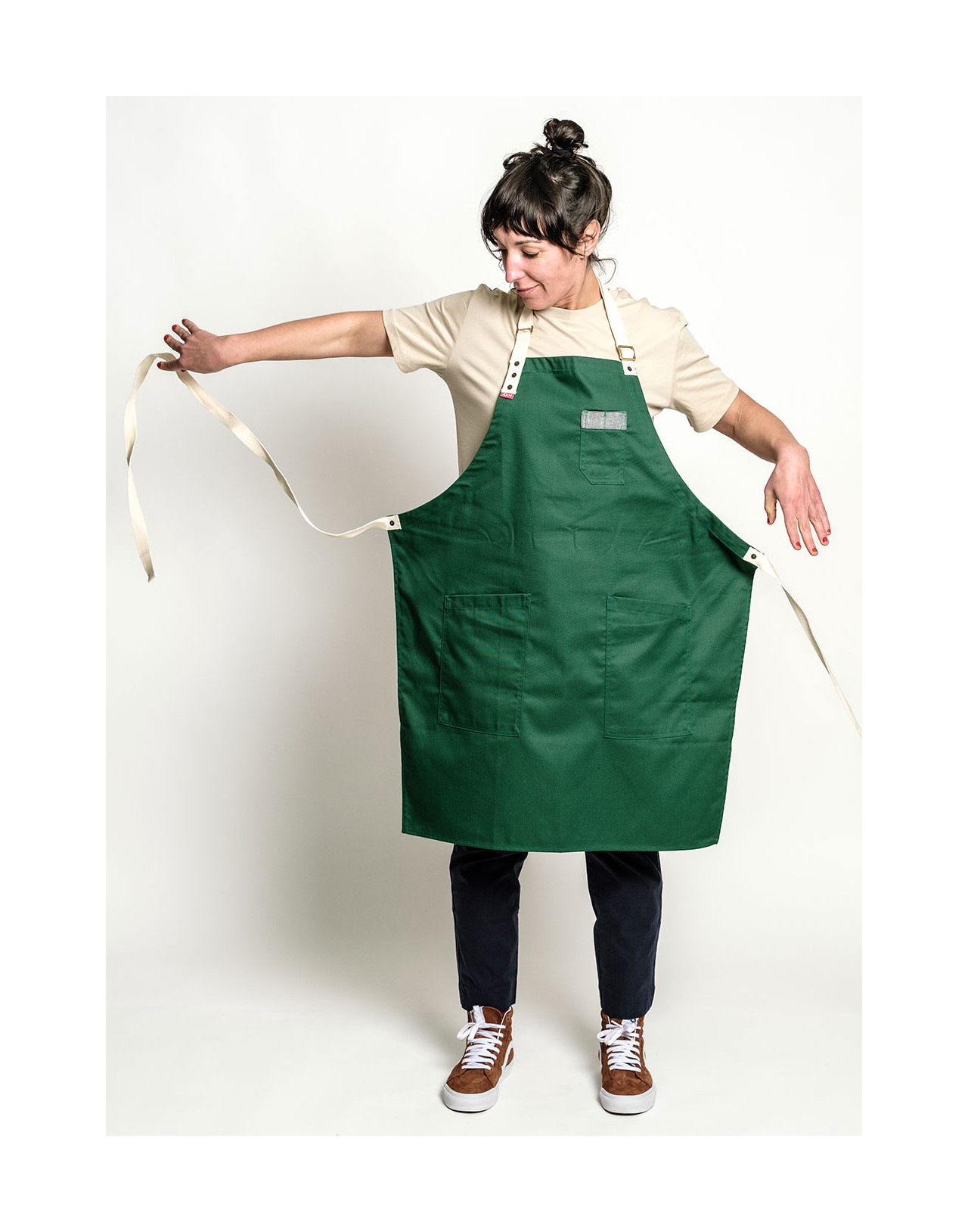 Tablier vert - Serveur et cuisinier - uniforme pour hôtel et