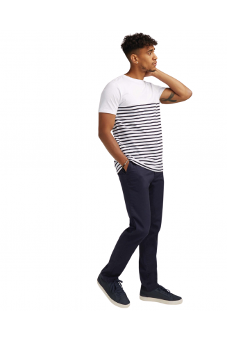 Stripes T-shirt  - Navy-White