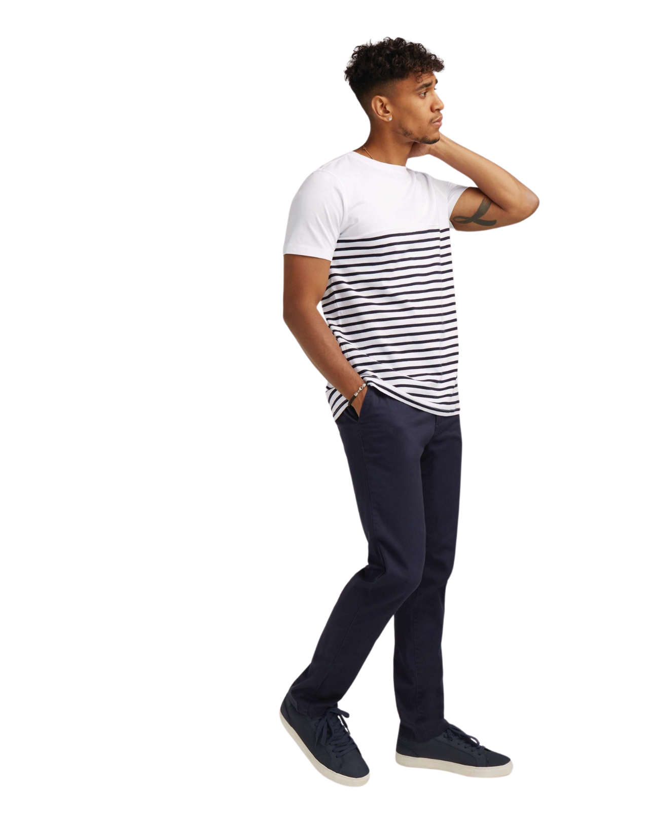 Marinière Homme et femme, t-shirt rayé bleu marine et blanc